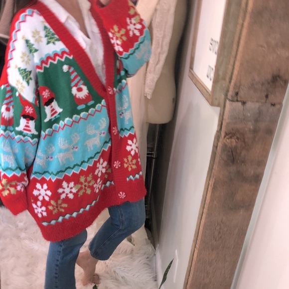 Holiday Time Christmas sweater cardigan size 3X new with tags - Picture 3 of 9